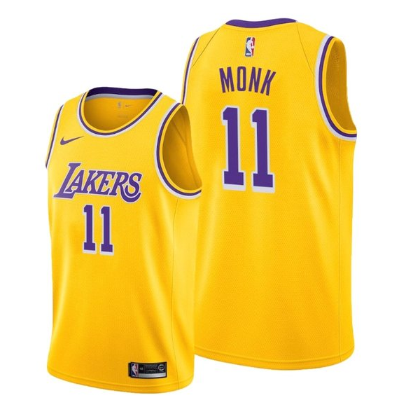 Men's Yellow Los Angeles Lakers #11 Malik Monk Stitched Basketball Jersey